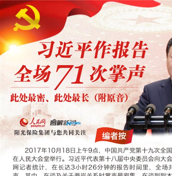 图解：习近平作报告全场71次掌声